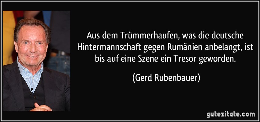 Aus dem Trümmerhaufen, was die deutsche Hintermannschaft gegen Rumänien anbelangt, ist bis auf eine Szene ein Tresor geworden. (Gerd Rubenbauer)