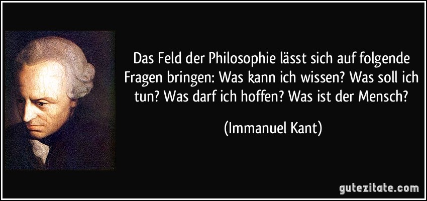 Das Feld der Philosophie lässt sich auf folgende Fragen...