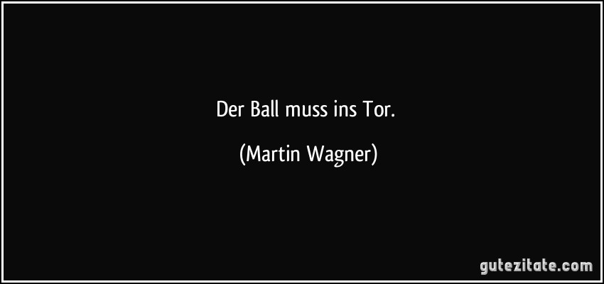 Der Ball muss ins Tor. (Martin Wagner)