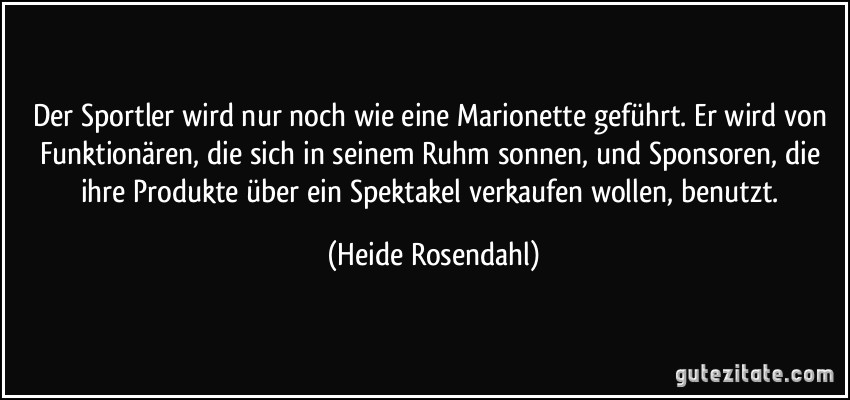 Der Sportler Wird Nur Noch Wie Eine Marionette Geführt Er