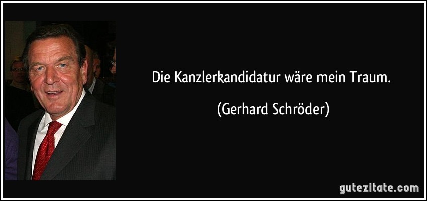 Die Kanzlerkandidatur wäre mein Traum. (Gerhard Schröder)