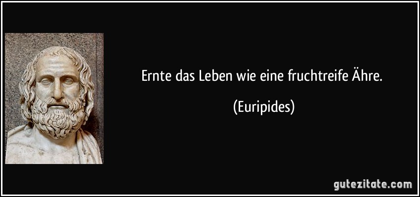 Ernte das Leben wie eine fruchtreife Ähre. (Euripides)