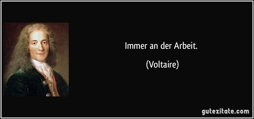 Immer an der Arbeit. (Voltaire)