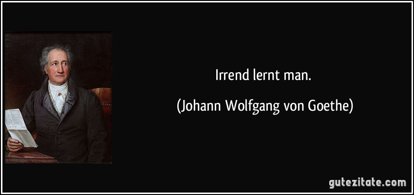 Irrend lernt man. (Johann Wolfgang von Goethe)