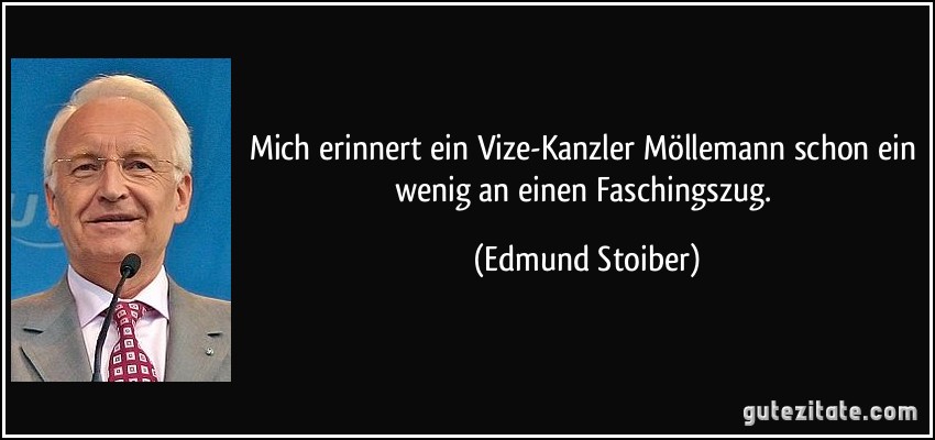 Mich erinnert ein Vize-Kanzler Möllemann schon ein wenig an einen Faschingszug. (Edmund Stoiber)