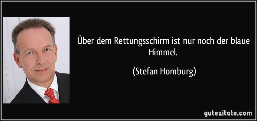 Über dem Rettungsschirm ist nur noch der blaue Himmel. (Stefan Homburg)