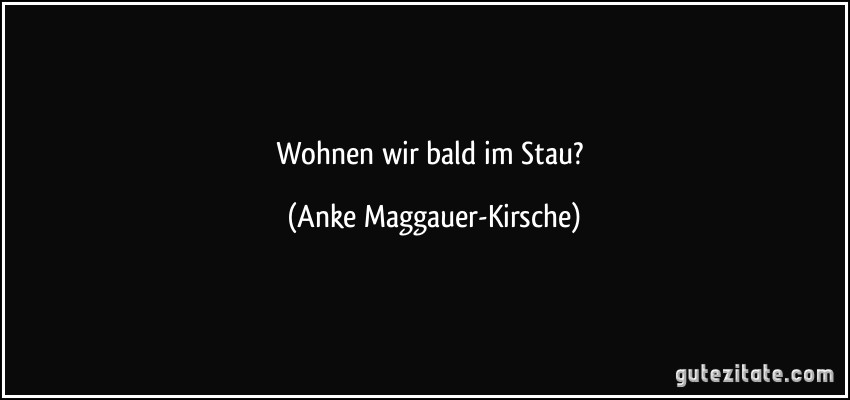 Wohnen wir bald im Stau? (Anke Maggauer-Kirsche)